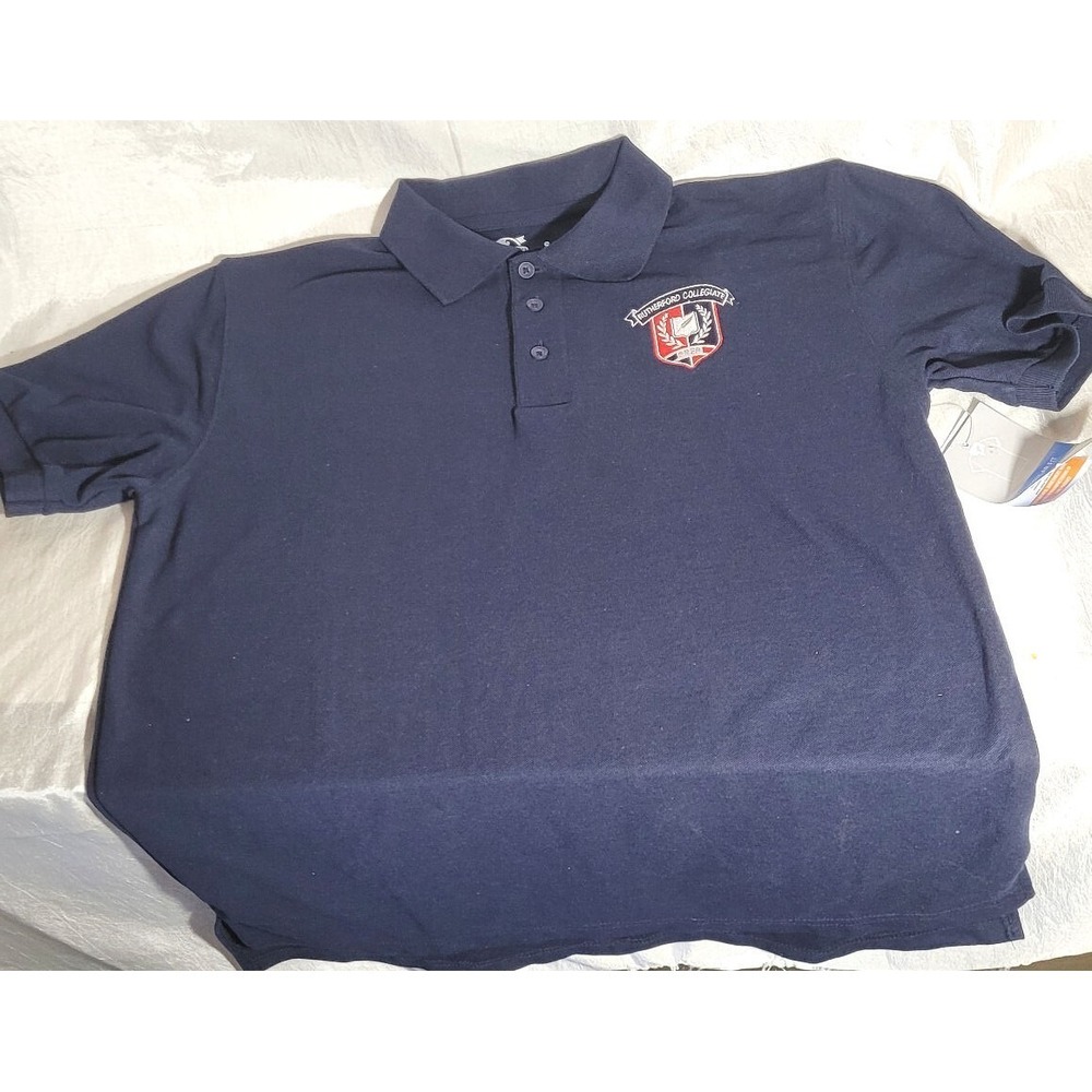 All Uniform Wear Rutherford Collegiate Adult Polo Shirt - Navy Blue - Size Small